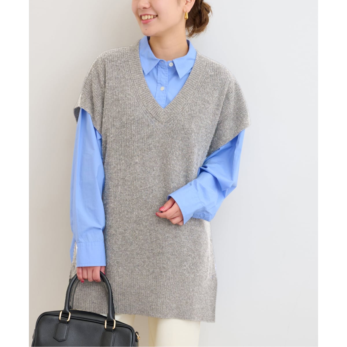 ペーパーヤーンルーズニットベスト | スピック＆スパン(Spick