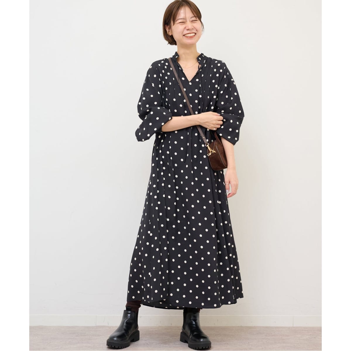 WEB限定追加》別注【SOIL/ソイル】*RELUME DOT B/C DRESS：ワンピース