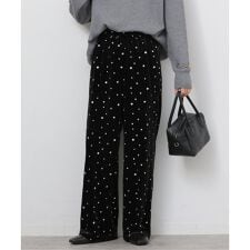 《WEB限定予約》小花刺繍ベロアパンツ