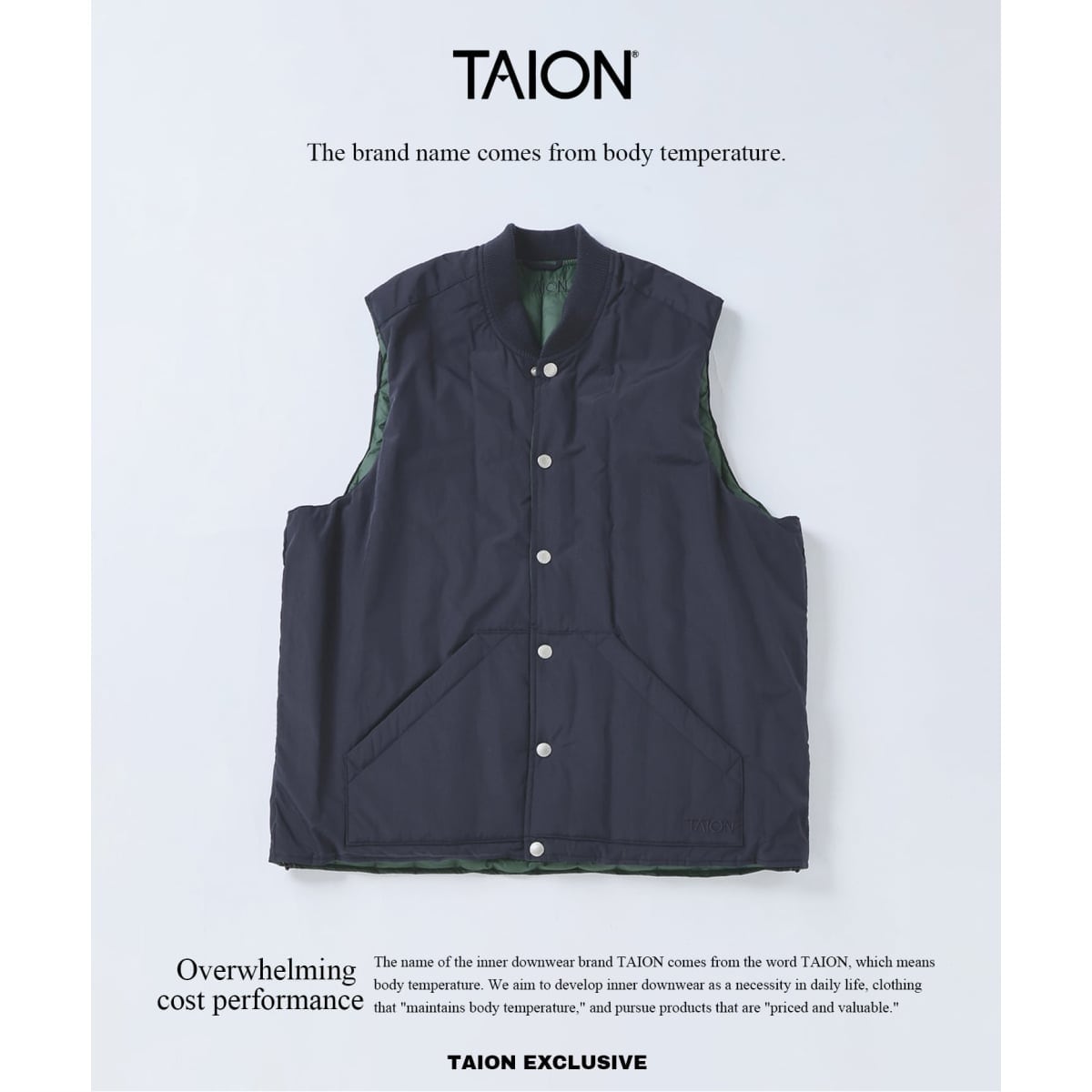 TAION / タイオン 別注 ミリタリーダウン リバーシブルベスト