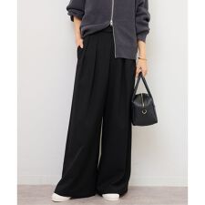 《追加2》ウォッシャブルサージストレッチタックワイドパンツ