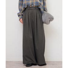 《追加2》ウォッシャブルサージストレッチタックワイドパンツ