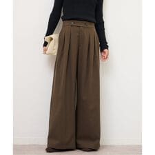 《追加2》ウォッシャブルサージストレッチタックワイドパンツ