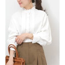 ジャーナルスタンダード レリューム(JOURNAL STANDARD relume)の《予約》フリルネックドビーストライプシャツ