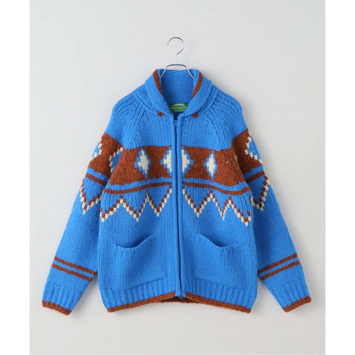 【NEW】ジャーナルスタンダード レリューム（JOURNAL STANDARD relume）/【GREEN BUTTER/グリーンバター】  Cowichan Cardigan GREEN BUTTER/グリーンバター】Big Dia Cowichan Cardigan