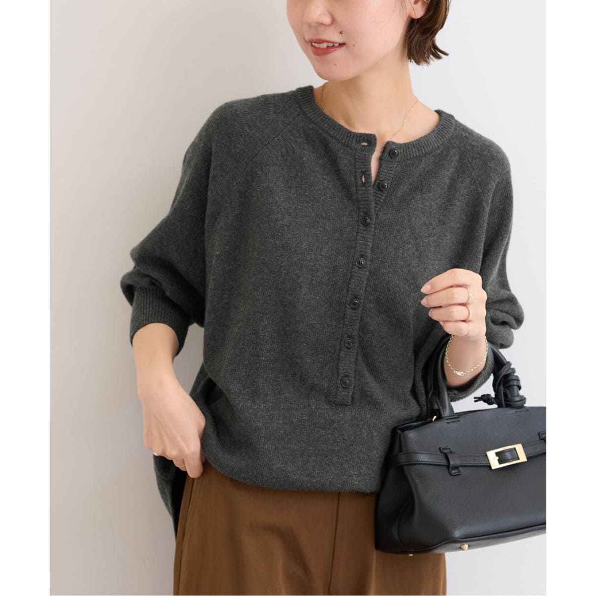 イエナ 3x3リブヘンリーネックプルオーバー IENA（イエナ）の「3x3リブヘンリーネックプルオーバー◇（ニット