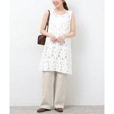 ［26SS新作］エンブロイダリークロシェレースチュニック