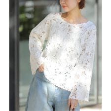 ［26SS新作］エンブロイダリークロシェレースプルオーバー