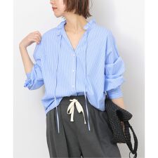 ハイカウントストライプスタンドカラー2way