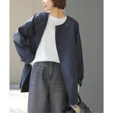 ［26SS新作 / 洗濯機洗い可］ノーカラートレンチコート