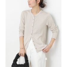 リネンミックスクルーネックカーディガン