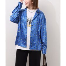 《予約》小花プリントオープンカラーシャツ