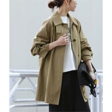 《追加》［26SS新作］コットンナイロンAラインステンコート