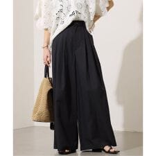 《予約》［26SS新作］コットンリネンタックワイドパンツ