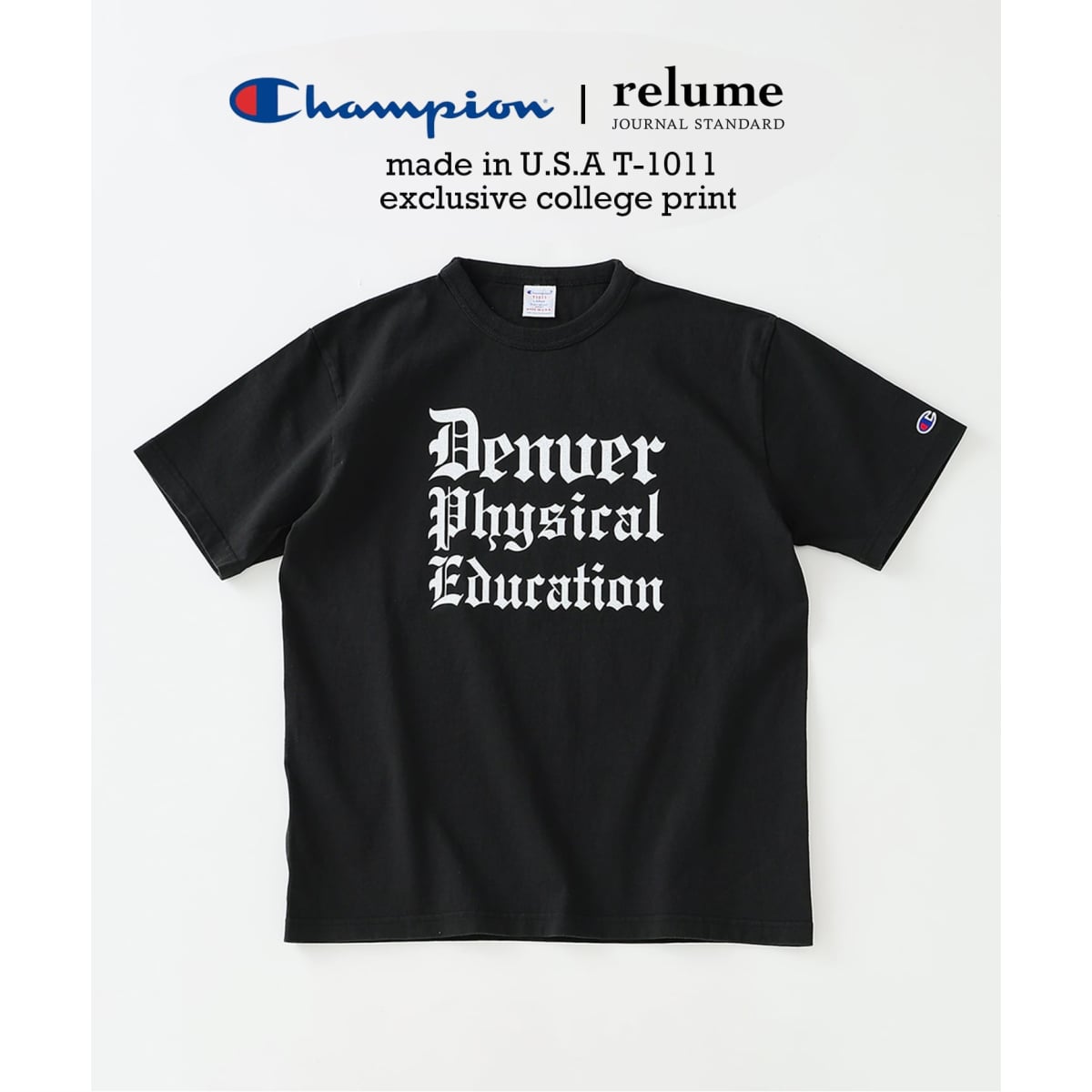CHAMPION / チャンピオン 別注 T1011 カレッジプリント Tシャツ 