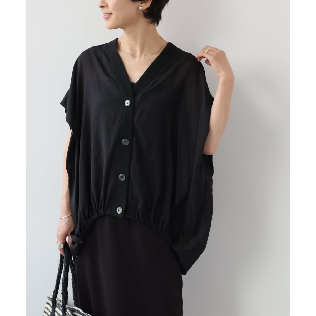 JOURNAL STANDARD relume 新品T/R強撚ブラウス T/R強撚フレンチスリーブブラウス | ジャーナルスタンダード