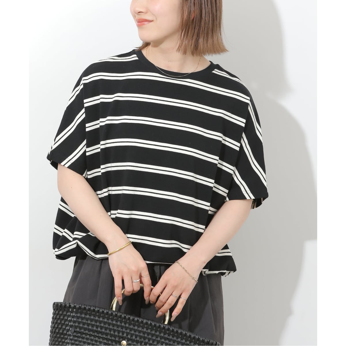 一部WEB限定追加2》フレンチスリーブボーダーTシャツ | ジャーナル