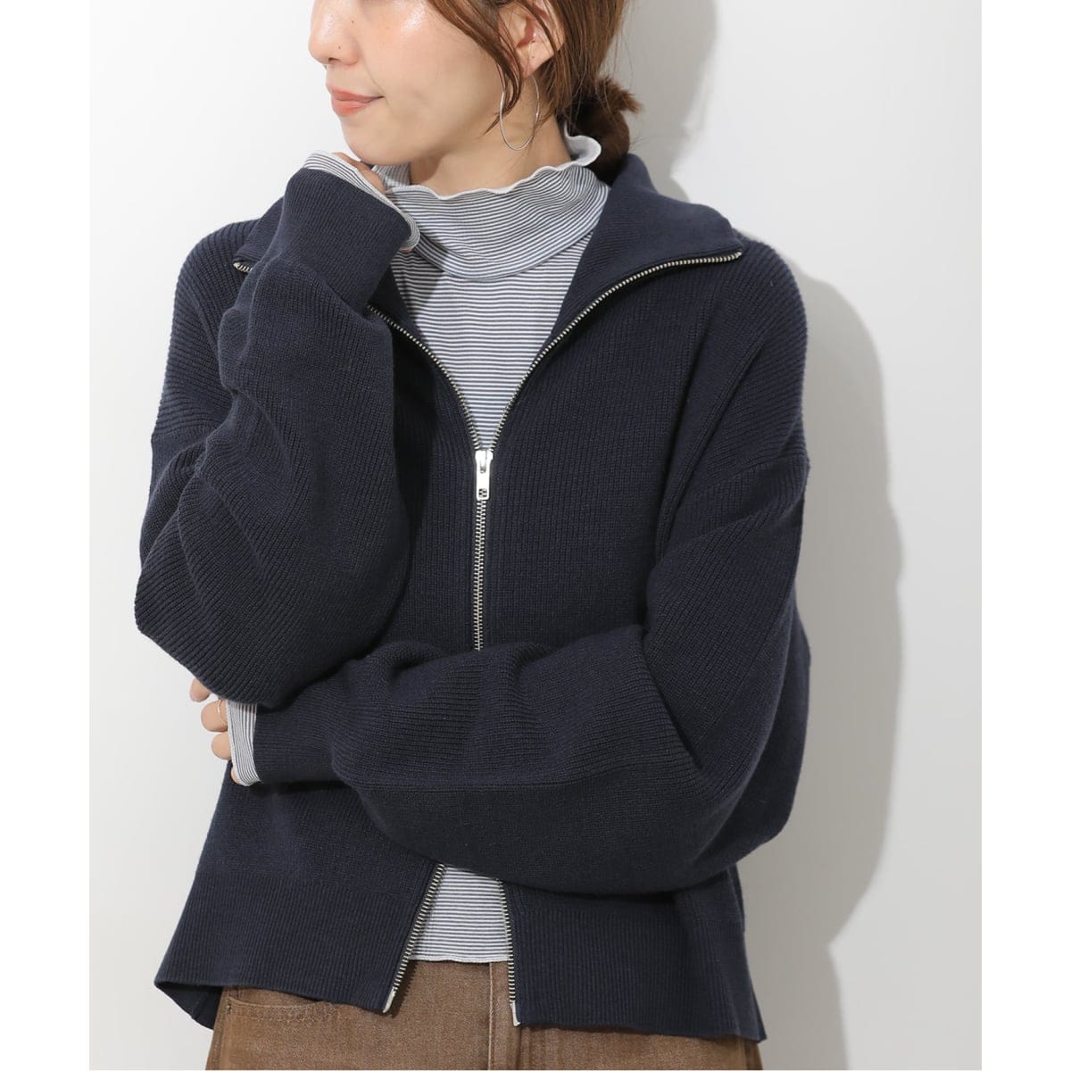 ★美品★JOURNAL STANDARD ネイビーウール ノーカラー 匿名配送 ジャーナルスタンダード(JOURNAL STANDARD) (青色・ネイビー・ブルー系