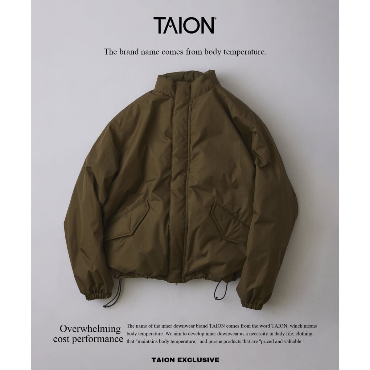 予約》TAION / タイオン 別注 リバーシブル ショートモッズ ダウン