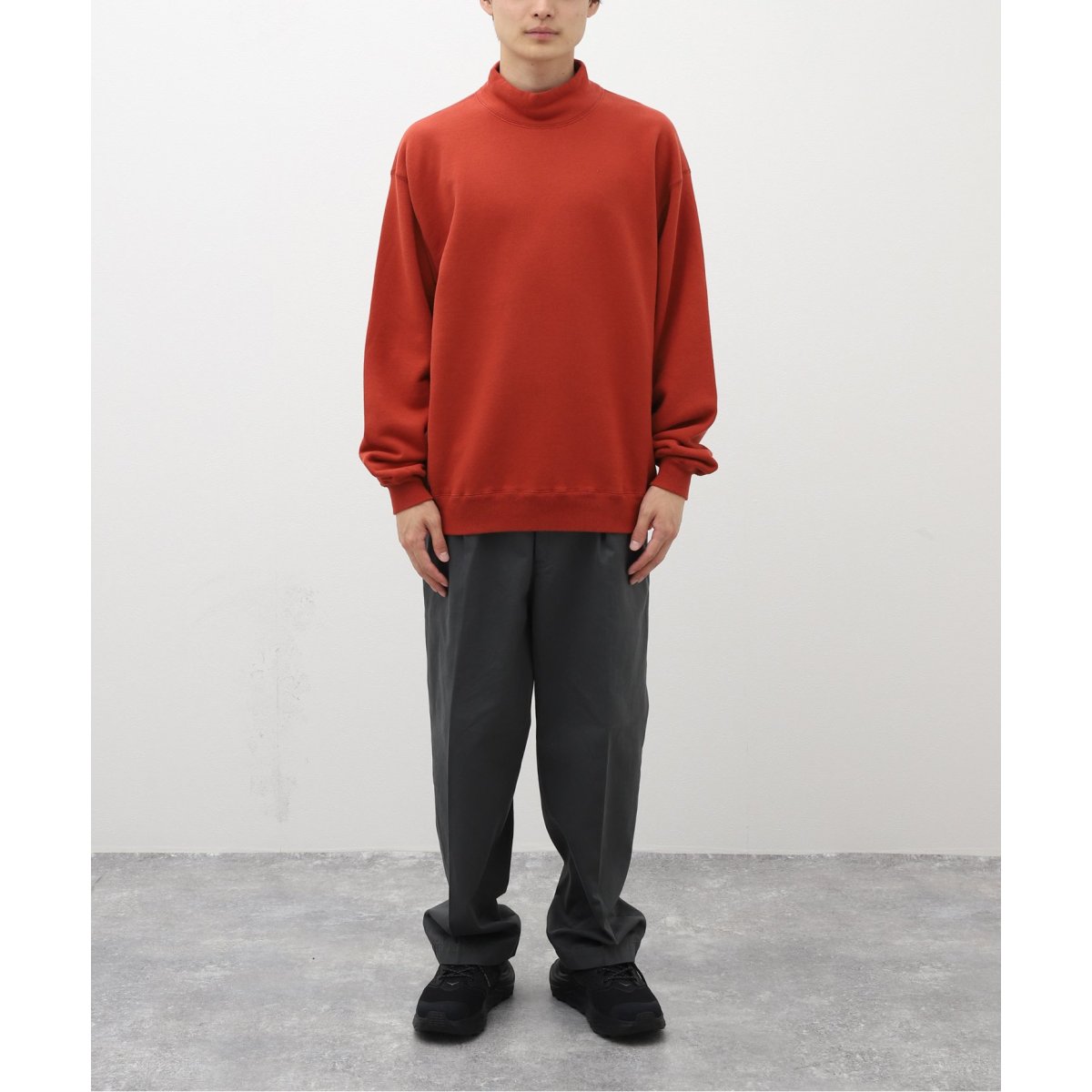 J.S.Homestead】FRENCH TERRY MOCK NECK SWEAT-