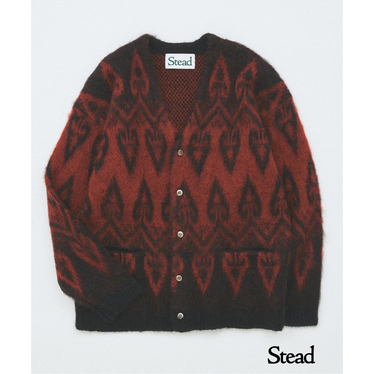 J.S.Homestead / Stead モヘアミックス カーディガン カーディガン  ⁄ Stead モヘアミックス ジグザグカーディガン メンズ