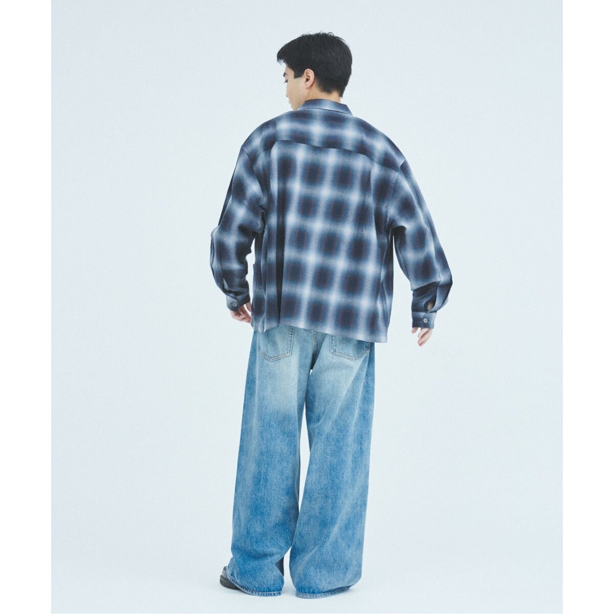 J.S.Homestead / リラックス オンブレ オープン カラー シャツ | J.S.