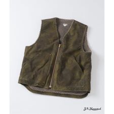 《予約》J.S.Homestead / フロック レザー ジップ ベスト