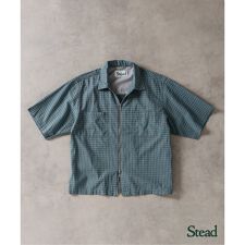《予約》Stead / ドビー チェック ジップ 半袖 シャツ