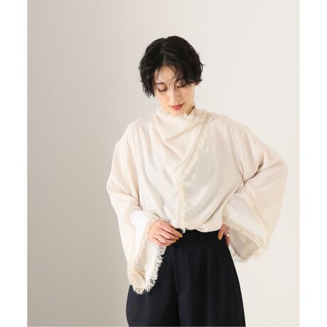 TOGA PULLA/トーガプルラ】Georgette fringe blouse：ブラウス  