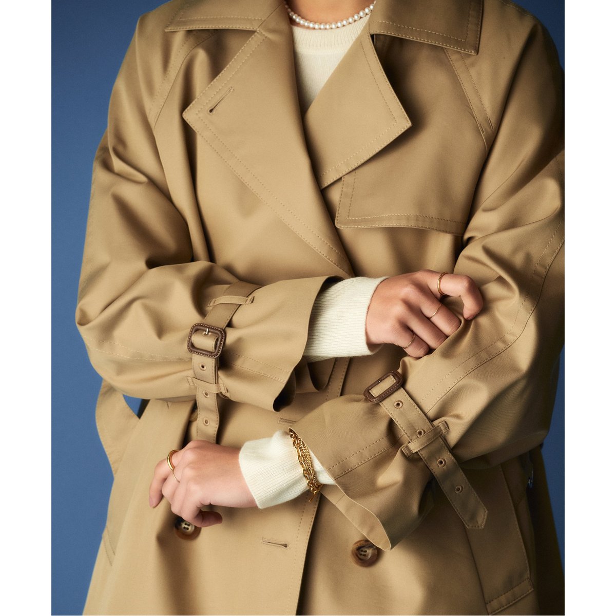 別注【Aquascutum/アクアスキュータム】xLESSAGE ショートトレンチ