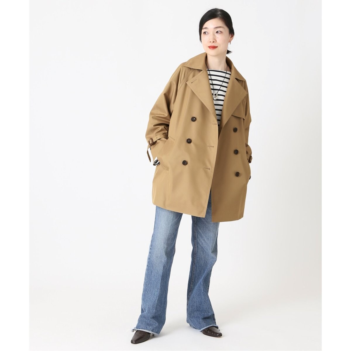別注【Aquascutum/アクアスキュータム】xLESSAGE ショートトレンチ