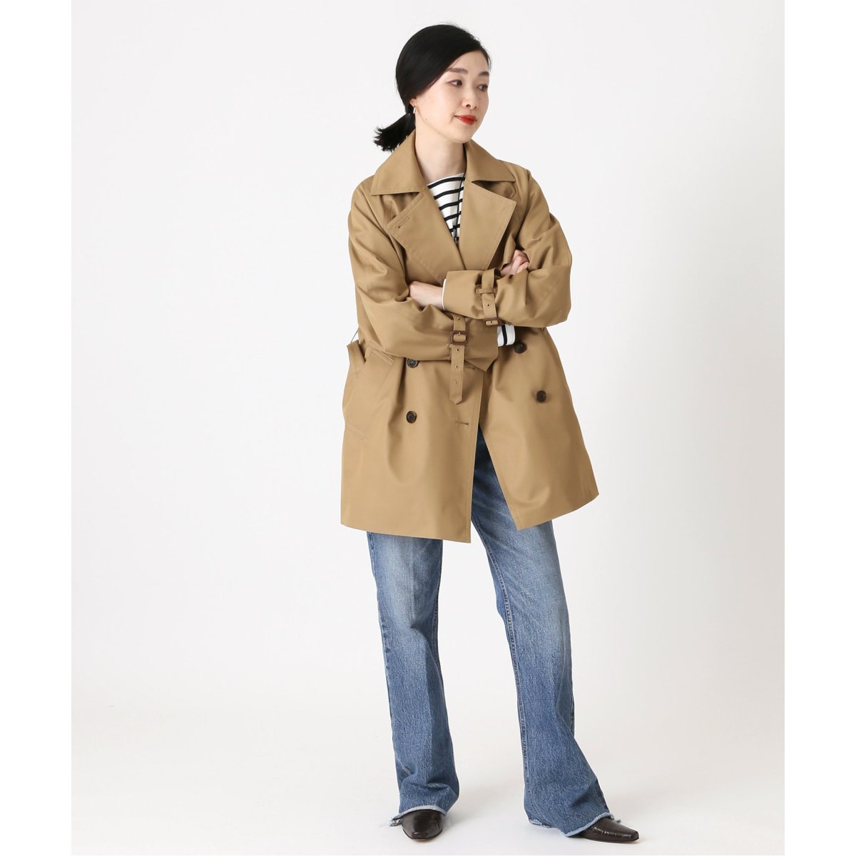 別注【Aquascutum/アクアスキュータム】xLESSAGE ショートトレンチ