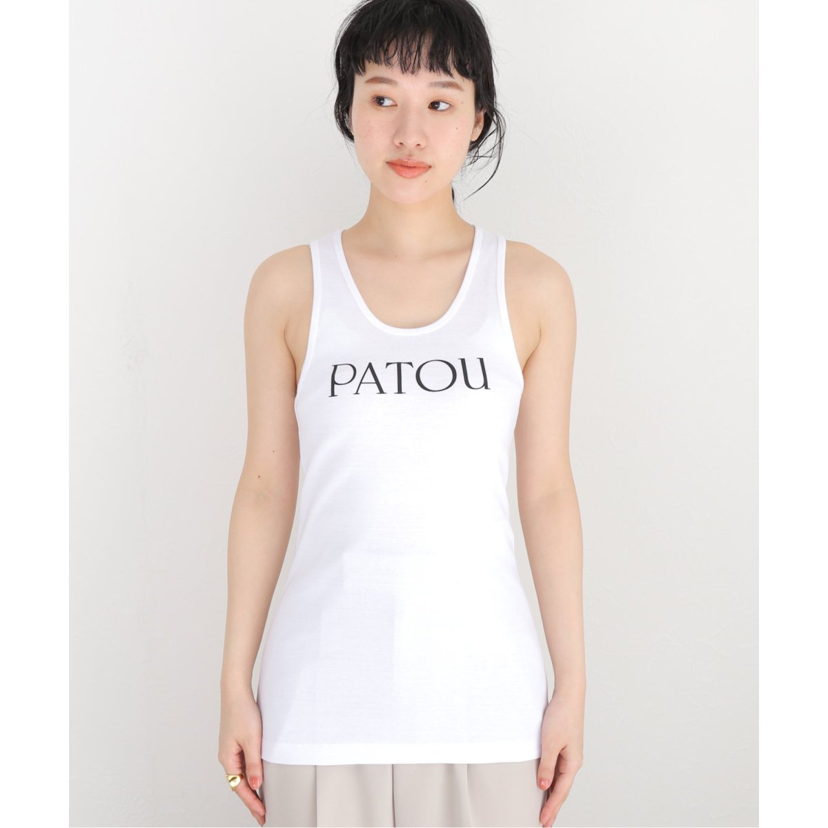 PATOU ホワイト タンクトップ S Patou | パトゥ オーガニックコットン タンクトップ