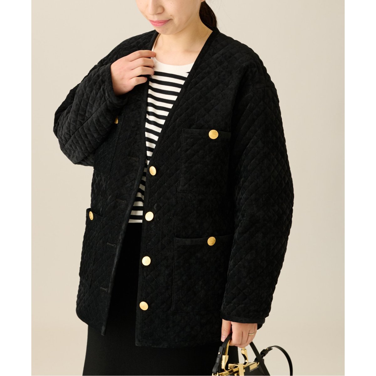 JOURNAL STANDARD L'ESSAGE ベロアキルティングブルゾン