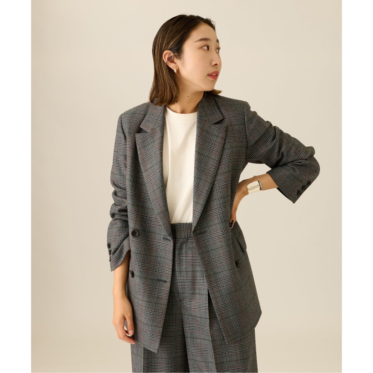 JOURNAL STANDARD L'ESSAGE チェックダブルジャケット チェックダブルジャケット | ジャーナルスタンダード レサージュ