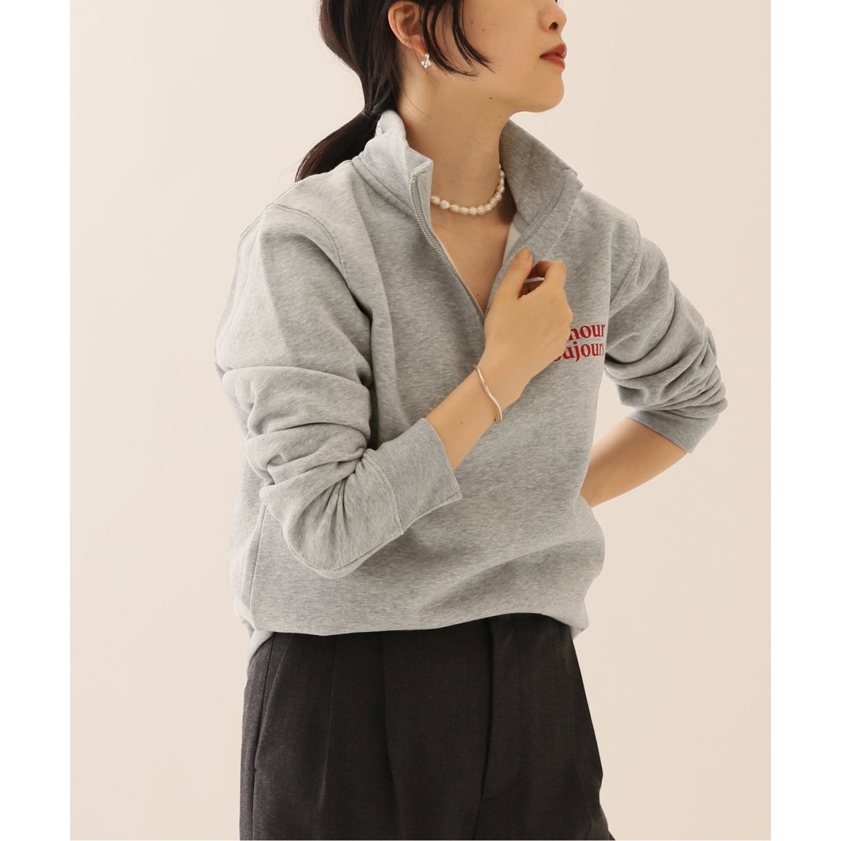 LES PETITS BASICS/ルベーシック】ZIP SWEATER：スウェット