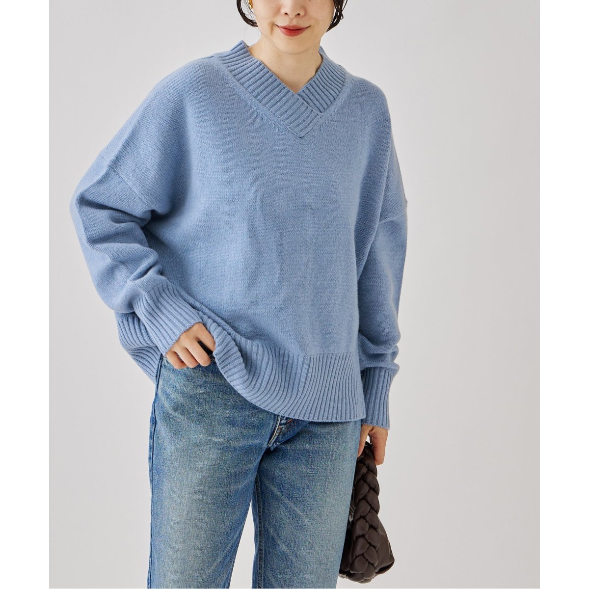 ニット/セーター ADAWAS - ADAWAS CASHMERE BLENDED C/N ADAWAS/アダワス】 CASHMERE BLENDED V-NECK TOP：ニット