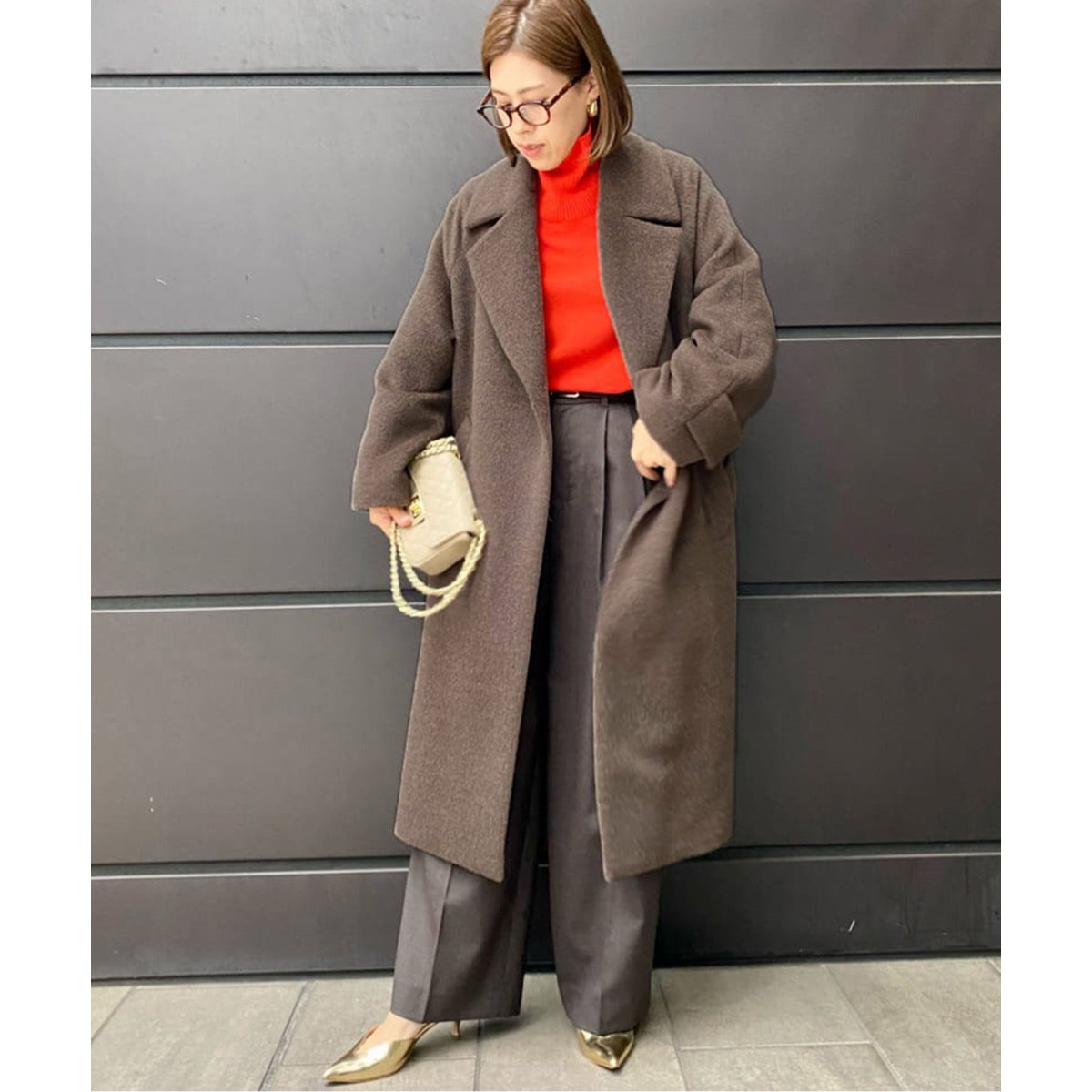 ロートレアモン アルパカ100％ ウールシャギーコート ゆったり