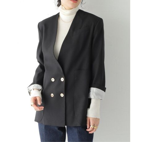 PATOU/パトゥ】 NO COLLAR DOUBLE BREASTED JACKET：ジャケット  