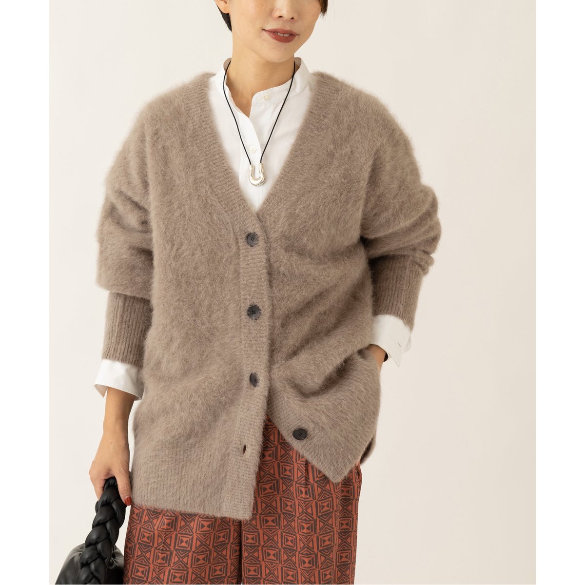 FOX CASHMERE Vネックカーディガン-