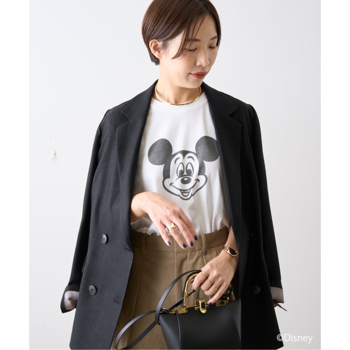 《予約》【AYAKANEKO×L'ESSAGE】MICKEY Tシャツ 