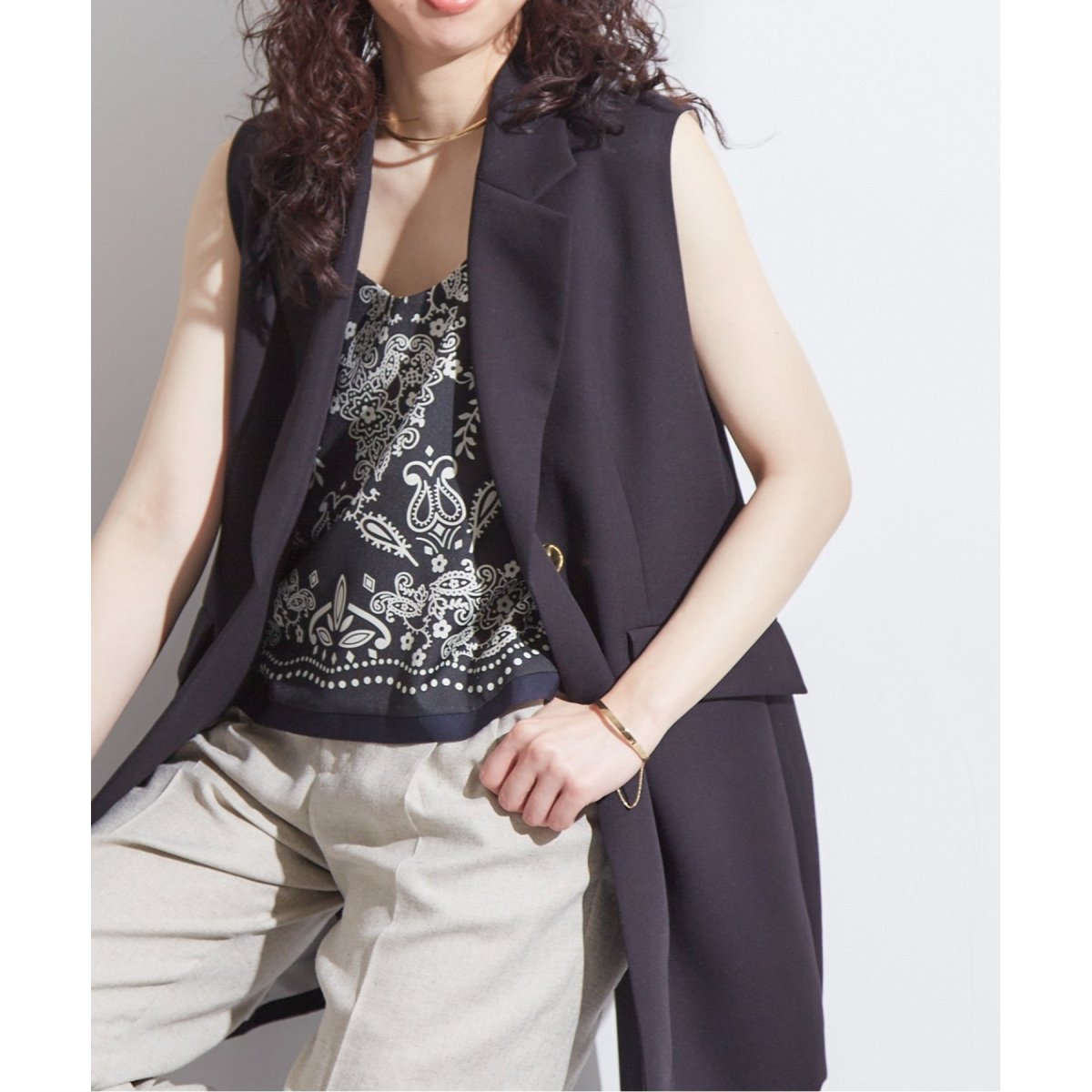 journal standard L'essageマットクロスベスト journal standard L'essage（ジャーナルスタンダードレサージュ