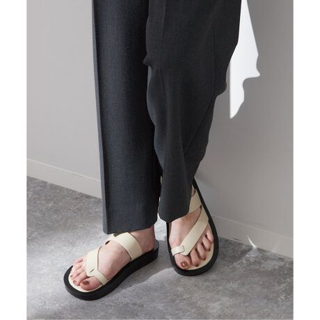 CAMINANDO/カミナンド】DIAGONAL BAND PLATFORM SANDALS：サン 