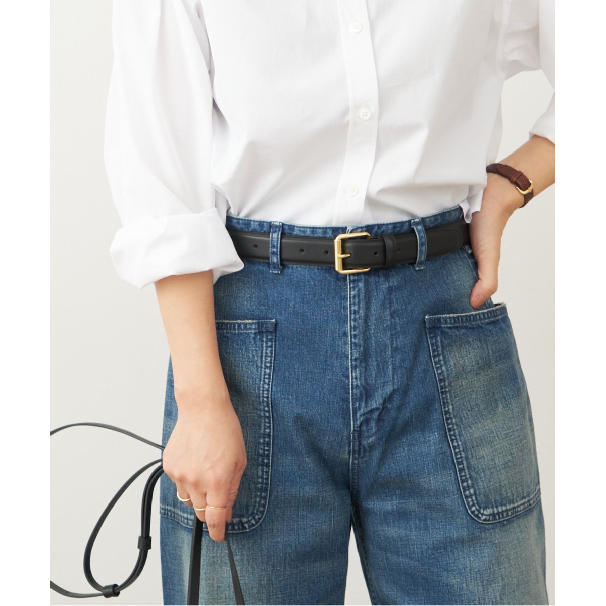 追加2》【MAISON BOINET/メゾンボワネ】30MM BELT IN NAPPA LEAT