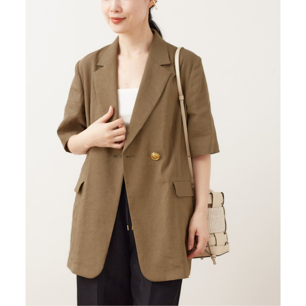 リネンストレッチハーフスリーブジャケット | ジャーナルスタンダード