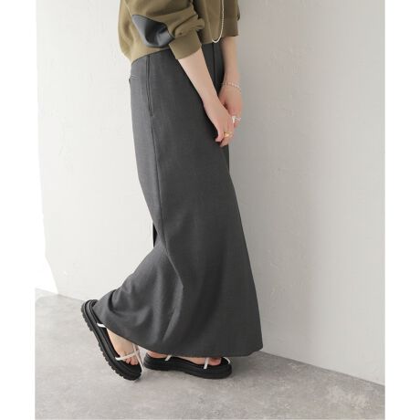 INSCRIRE /アンスクリア】 S130 Wool Long Skirt：スカート 