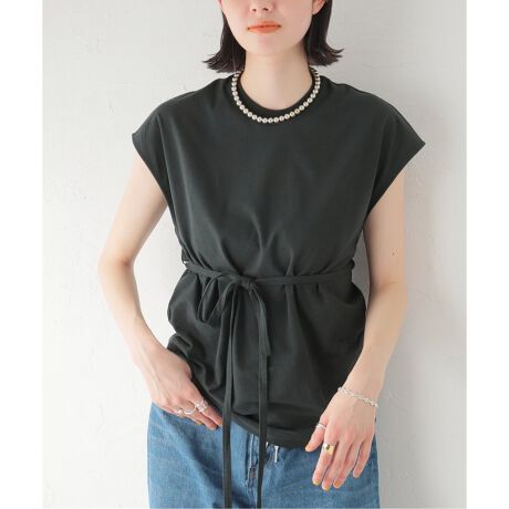 INSCRIRE /アンスクリア】Belted No Sleeve Tee：カットソー 
