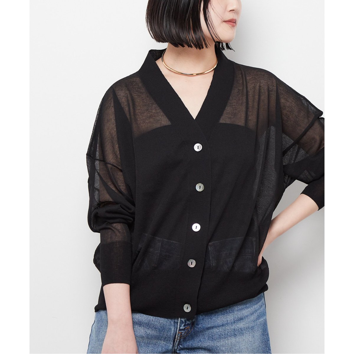 journal standard L'essageCOSOシースルーカーディガン