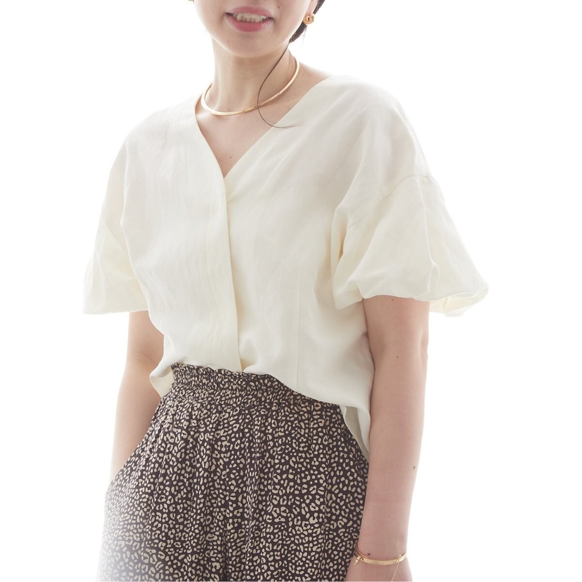 JOURNAL STANDARD L'ESSAGE ヴィスリネンVネックブラウス journal standard L'essage（ジャーナルスタンダードレサージュ