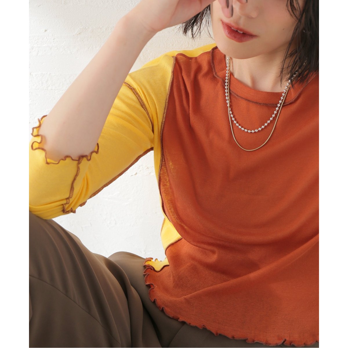 ル 年末のプロモーション BASERANGE/ベースレンジ】SUN LONGSLEEVE：カットソー LAYER カットソー(長袖/七分)